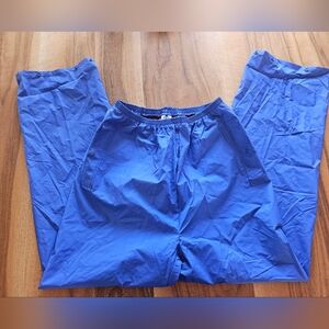 Columbia Rain Pants Mens Medium Blue PVC Waterproof Elastic Waist Hiking
